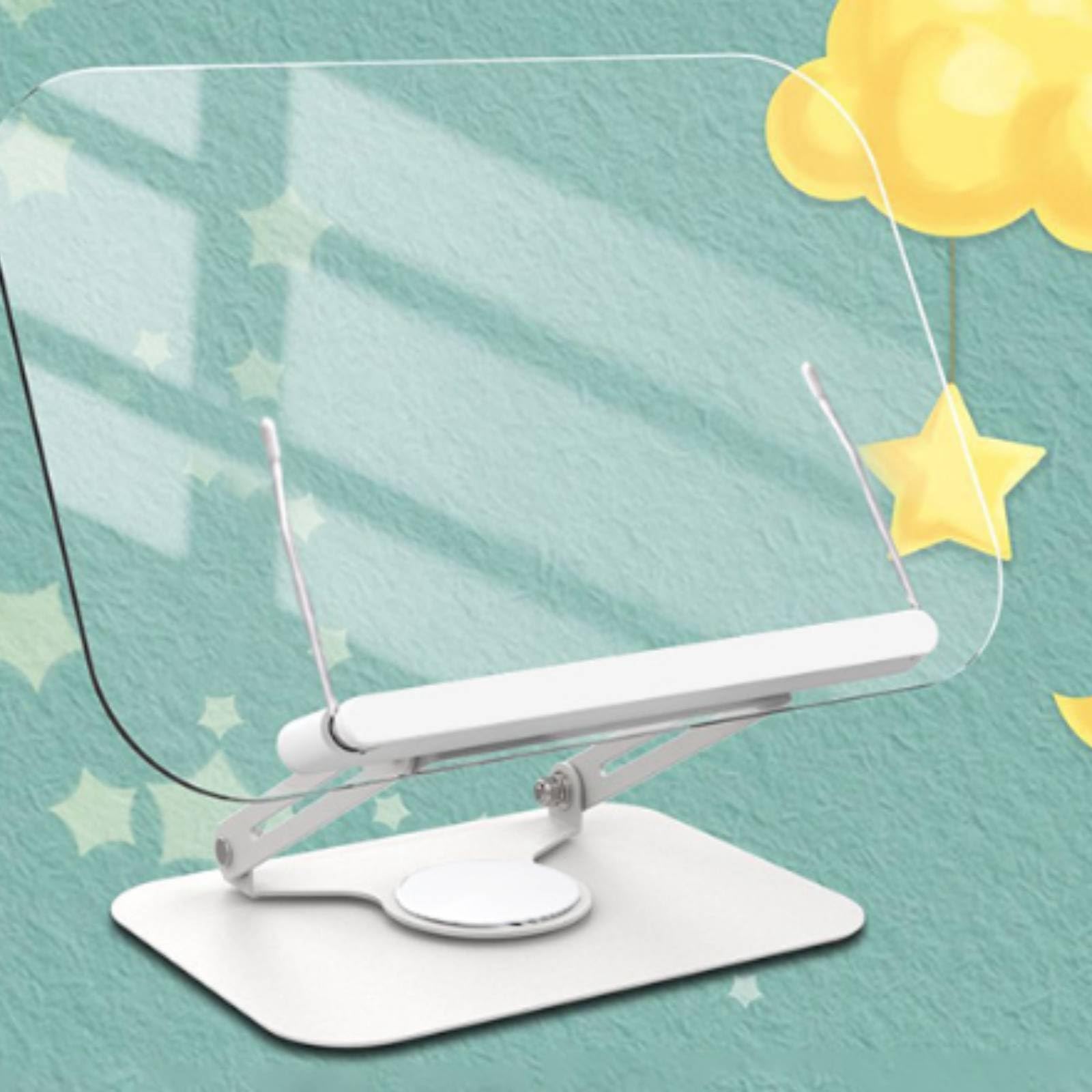 Soporte Lectura Acrílico Transparente Atril Escritorio Ergonómico Porta Libros para Lectores, Estudiantes, Soporte De Lectura Acrílico Giratorio, Tamaño Mediano, Versión Engrosada