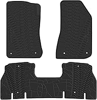 Vista 1 de Tapetes para piso de auto para Jeep Wrangler JL 4x4 puerta Sahara Rubicon 2018 2019 2020 2021 2022 2023 2024 2025 - Ajuste personalizado, goma negra