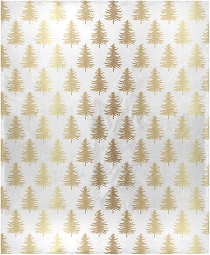 Manta de cama dorada con árbol de Navidad, manta cálida ultrasuave para picnic, automóvil, cama, manta de primavera, 50 x 60 pulgadas disponible en Yaxa Venezuela