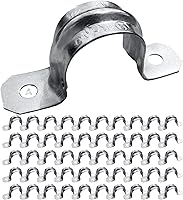 Vista 11 de Paquete de 5 correas de conducto EMT de dos orificios de 1 pulgada, varillas reforzadas, abrazadera de tubo de acero galvanizado resistente