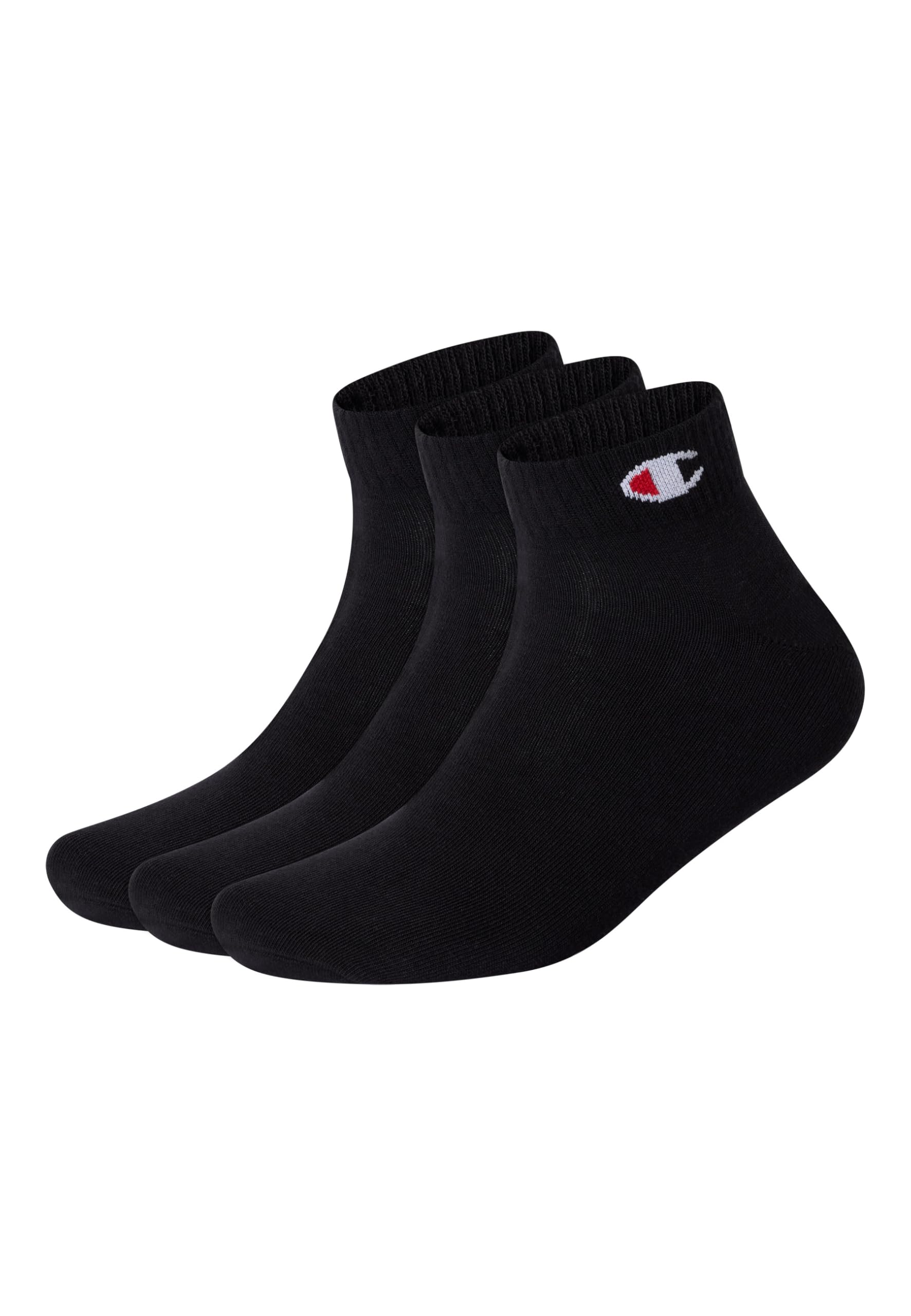 Champion Black Accessories Basics 3Pk Quarter Socks, 3 Uk
