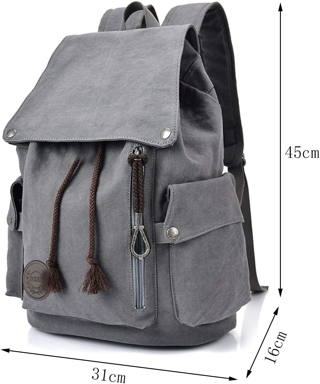 One-Day Sale: Up to 50% Off HOME•F Canvas Backpack Vintage Backpack Daypack for Men Women Laptop School Travel Rucksack (Grey) Tech Deals 🔥 HOME•F Canvas Backpack Vintage Backpack Daypack for Men Women Laptop School Travel Rucksack (Grey)
