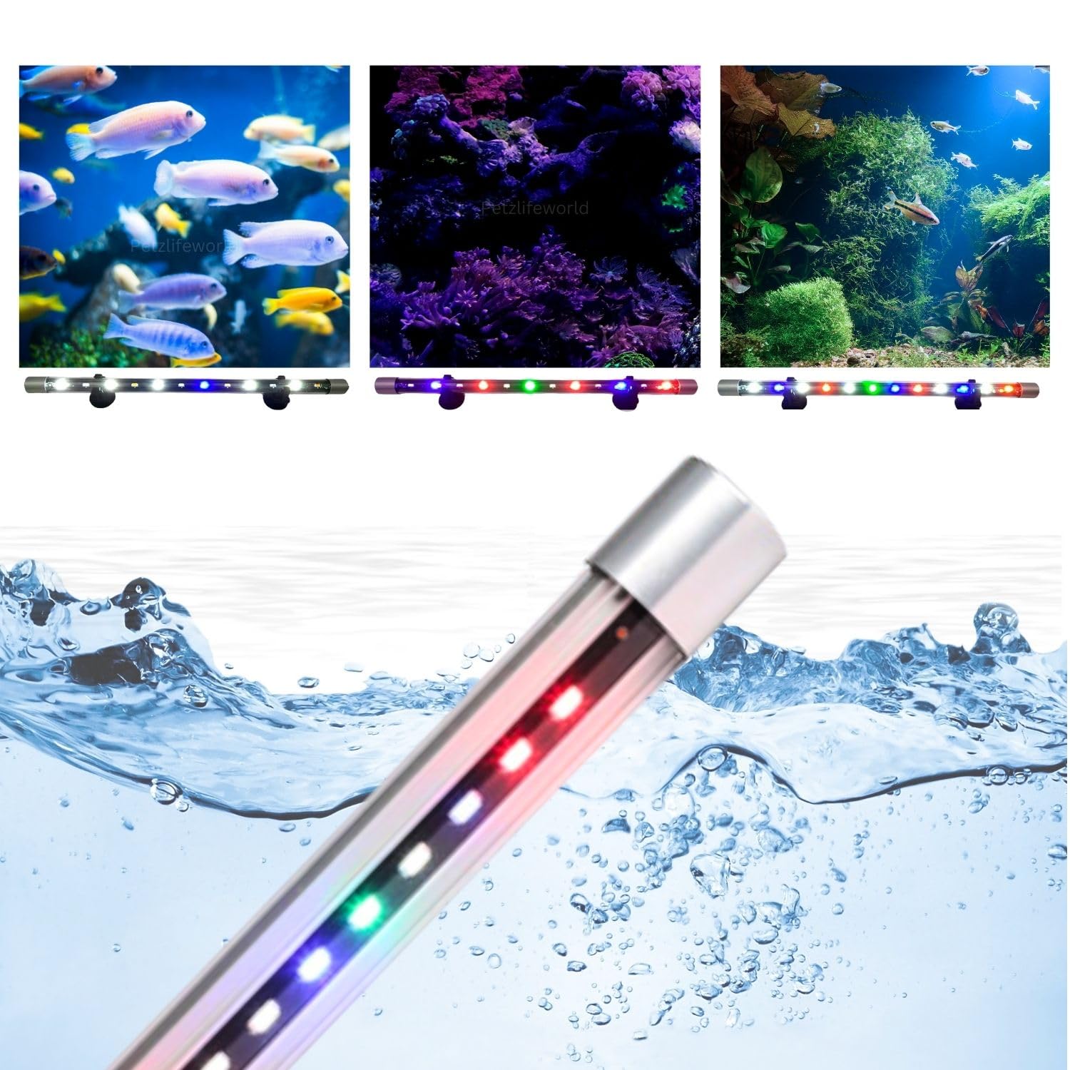 VAYINATO® T4-40F | 4W Aquarium (Suitable Upto 2~3 Feet Tank) Multi-Color Changing Waterproof Submersible LED Light (WRGB - White+Red+Green+Blue) by Petzlifeworld (B09TL44ZFD) Amazon Price History, Amazon Price Tracker