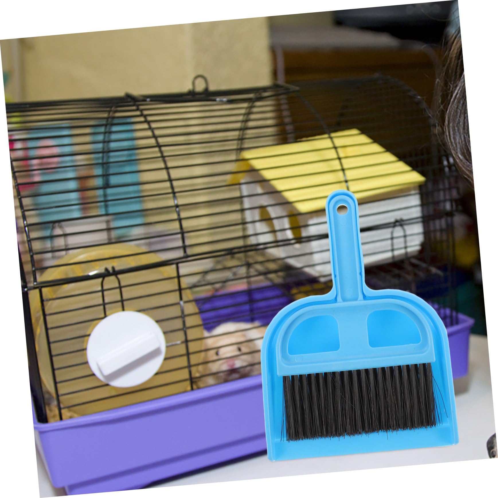 Garneck Mini Broom and Dustpan Set for Small Animal Cage Safe Easy Cleaning Tools