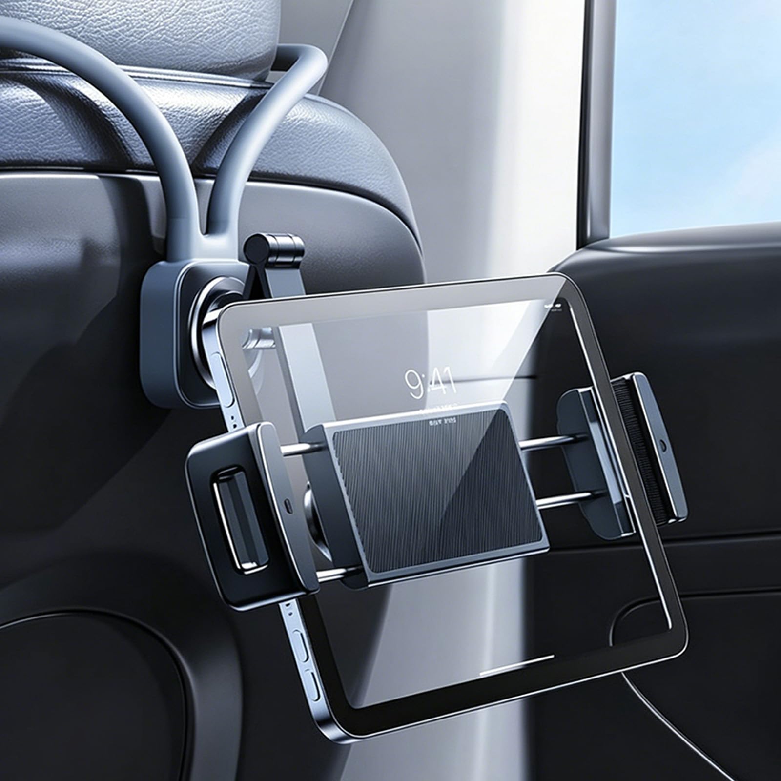 Auto Tablet, Ständer für Vorder oder Rücksitze, funktioniert mit verschiedenen Kopfstützentypen, Rücksitzpolster Hängehalterung, Geteilte Kopfstützen Panel Halterung