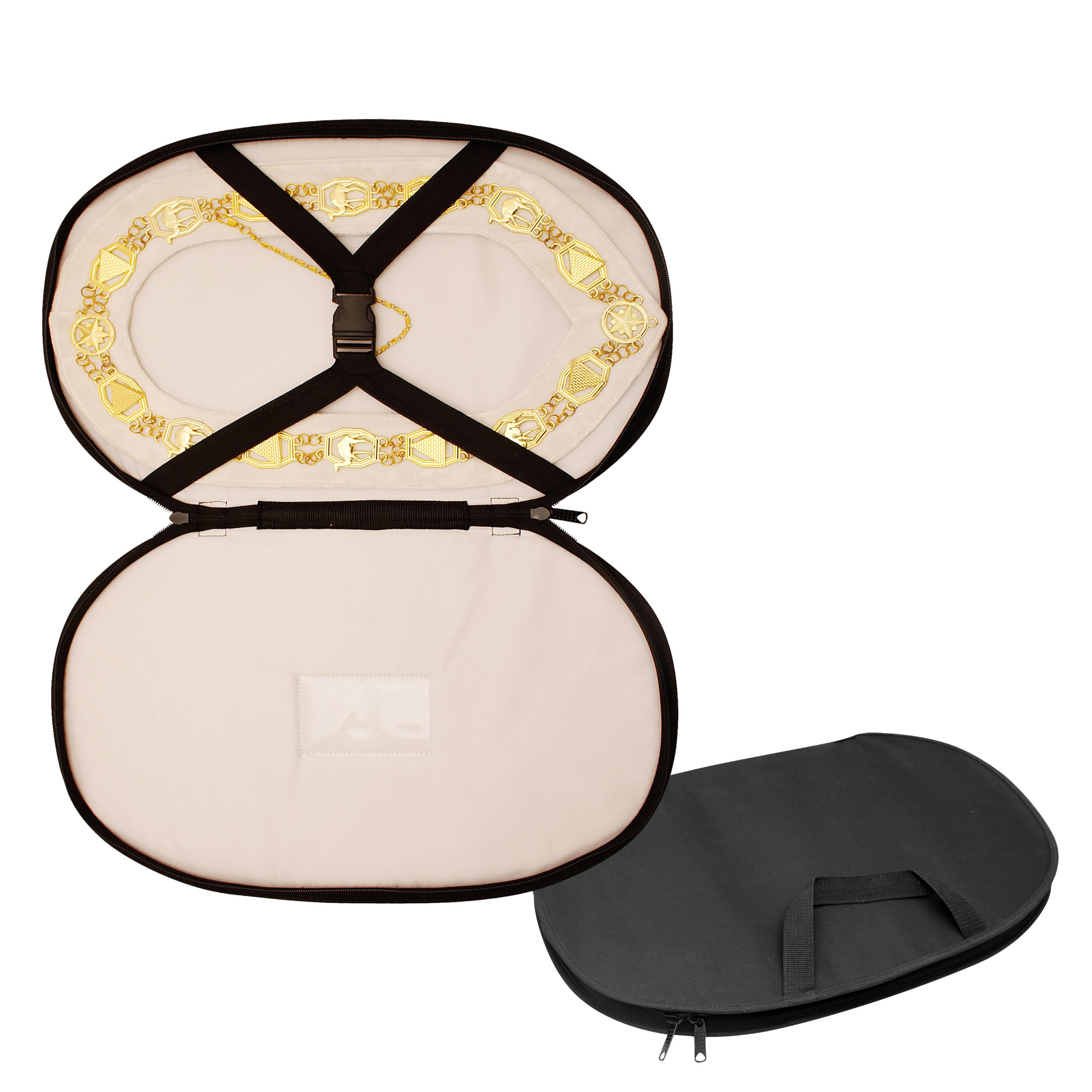 Nanba Group Masonic Chain Collar Case – Black Cordura Fabric with Soft Padded Lining | Freemason Carrying Bag | Durable, Lightweight with Zipper