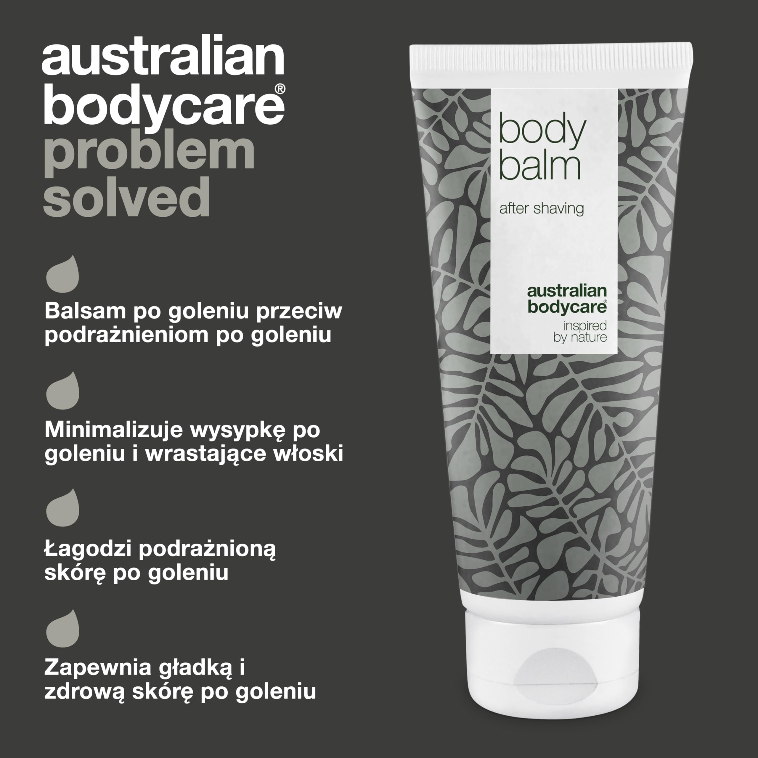 Australian Bodycare Body Balm, 200ml | Pielęgnujący balsam po goleniu na podrażnioną skórę | Z 100% Olejkiem z Drzewa Herbacianego | do pielęgnacji wrastających włosków, guzków i podrażnień skóry