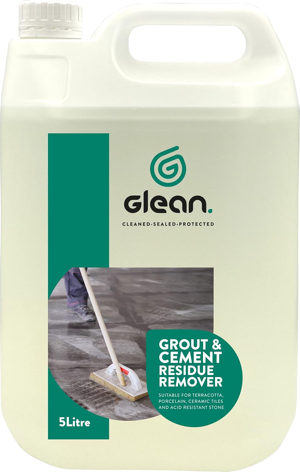 GLEAN Grout & Cement Residue Remover 5 Litre For Terracotta, Porcelain, Ceramic Tiles & Acid
