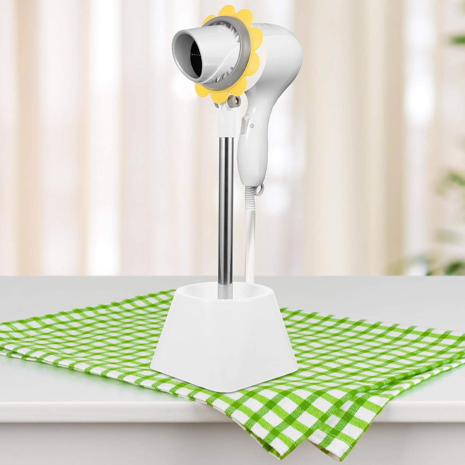 Rotating Hair Dryer Floor Stand Holder with Extendable Height