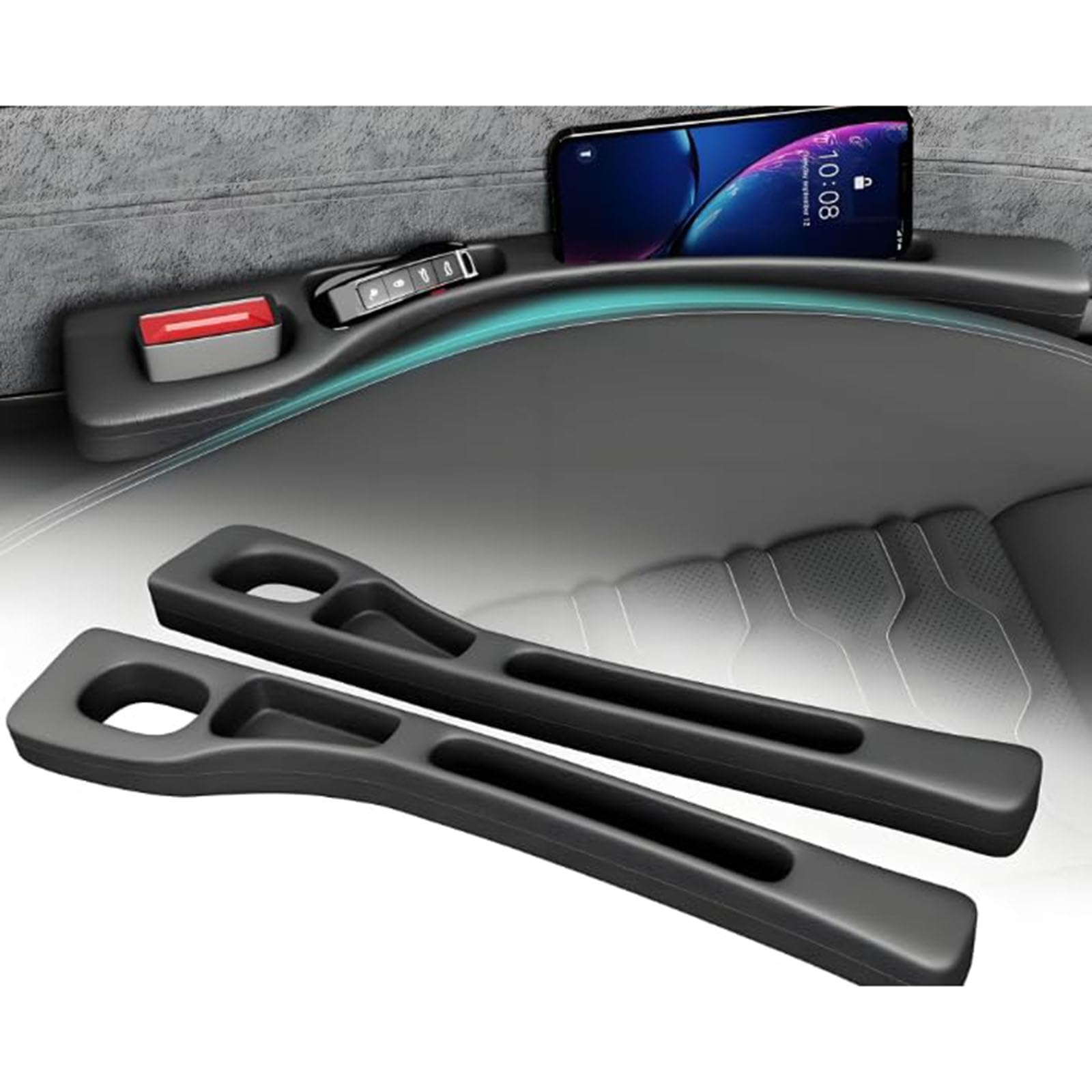 Car Seat Gap Organiser, for Renault Captur -I /2014 2015 2016 2017 2018-2025 Universal Filler Storage Box Car Accessories for Keys Phones Wallets Neat Organizer