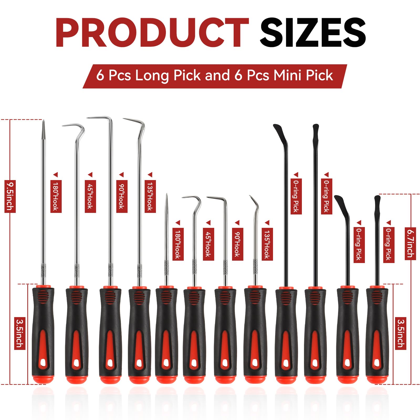 12PCS Automotive Pick and Hook Tool Set, Professionale Meccanico Pick Set