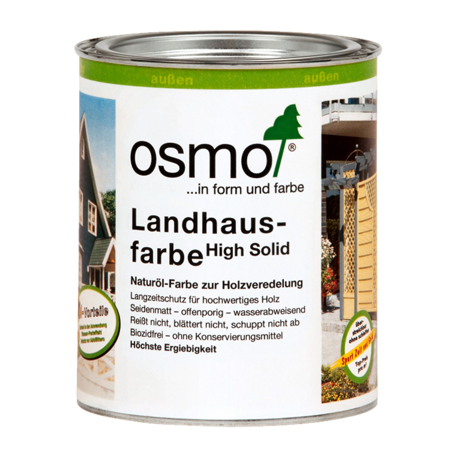 Osmo Landhausfarbe - hochdeckende Holzfarbe 2606 Mittelbraun 0,75 L