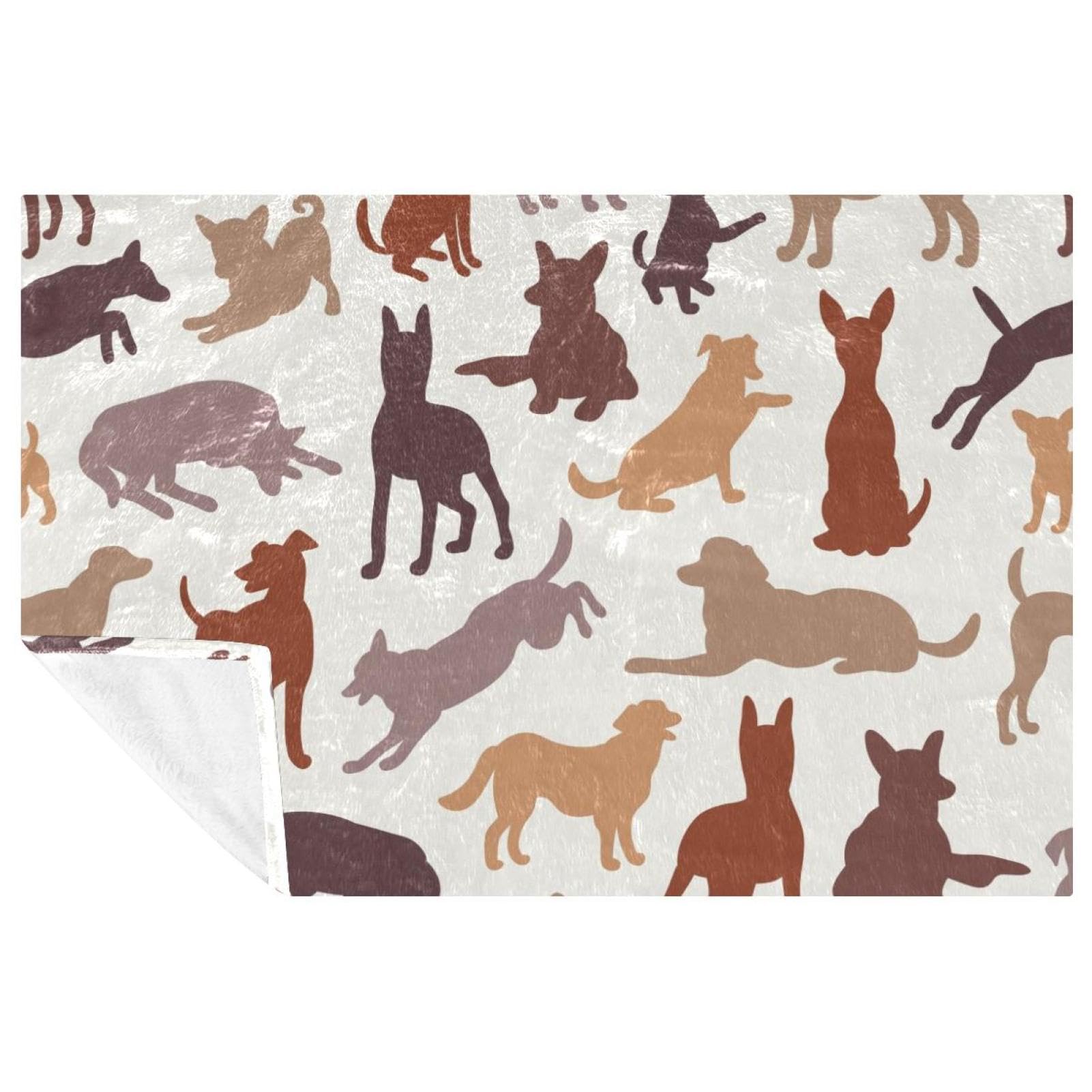 Couverture silhouette de chien sans couture, toucher doux et finitions premium