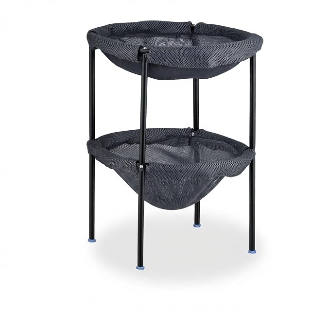 Foto 8 de 8 de Relaxdays Cama Elevada para Gatos, 2 Pisos, Hamaca Suspendida Mascotas, 59 x 41 x 43 cm, Camita Doble