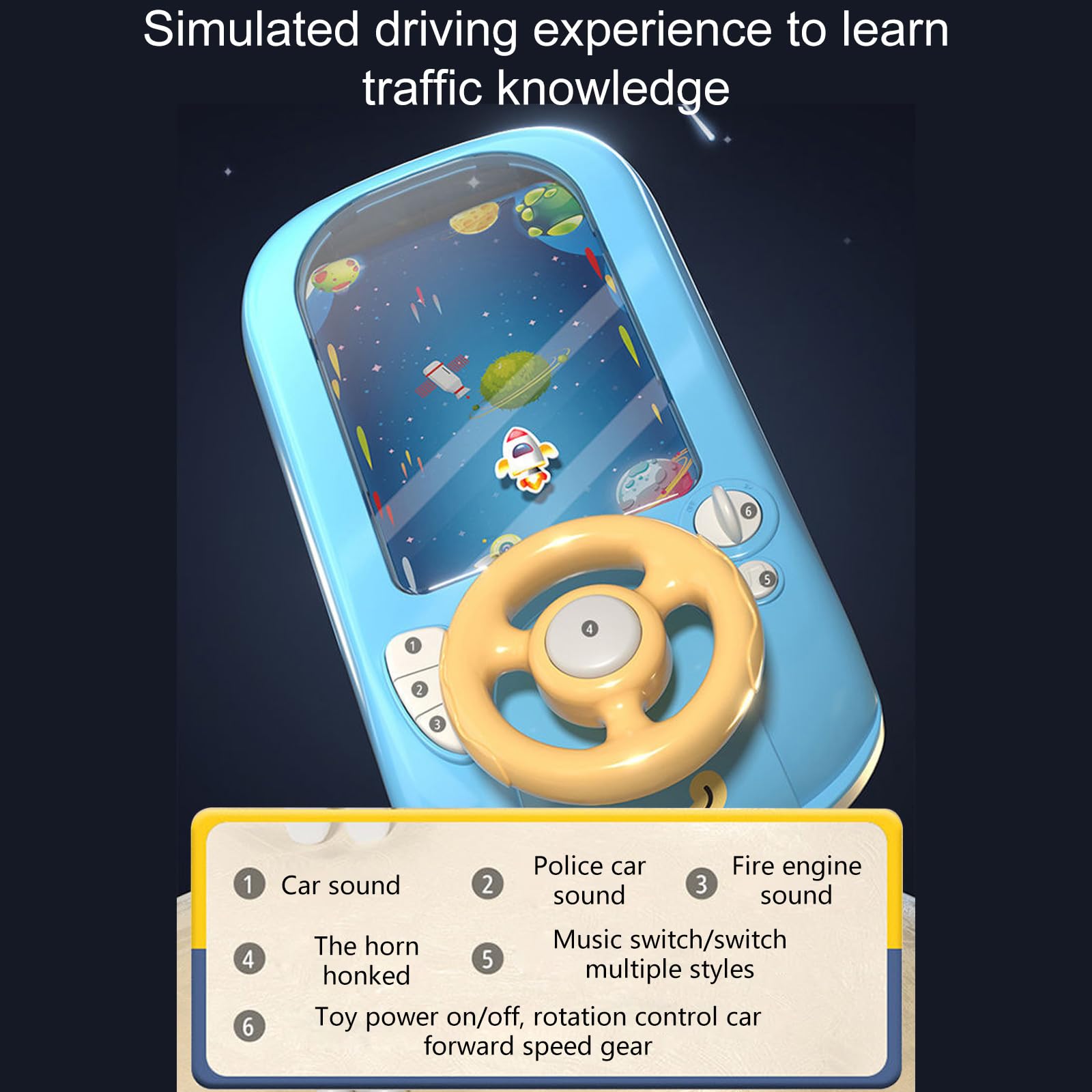 Simulazione di guida di auto da corsa gioco con musica e luci giocattolo musicale volante volante interattivo volante musicale