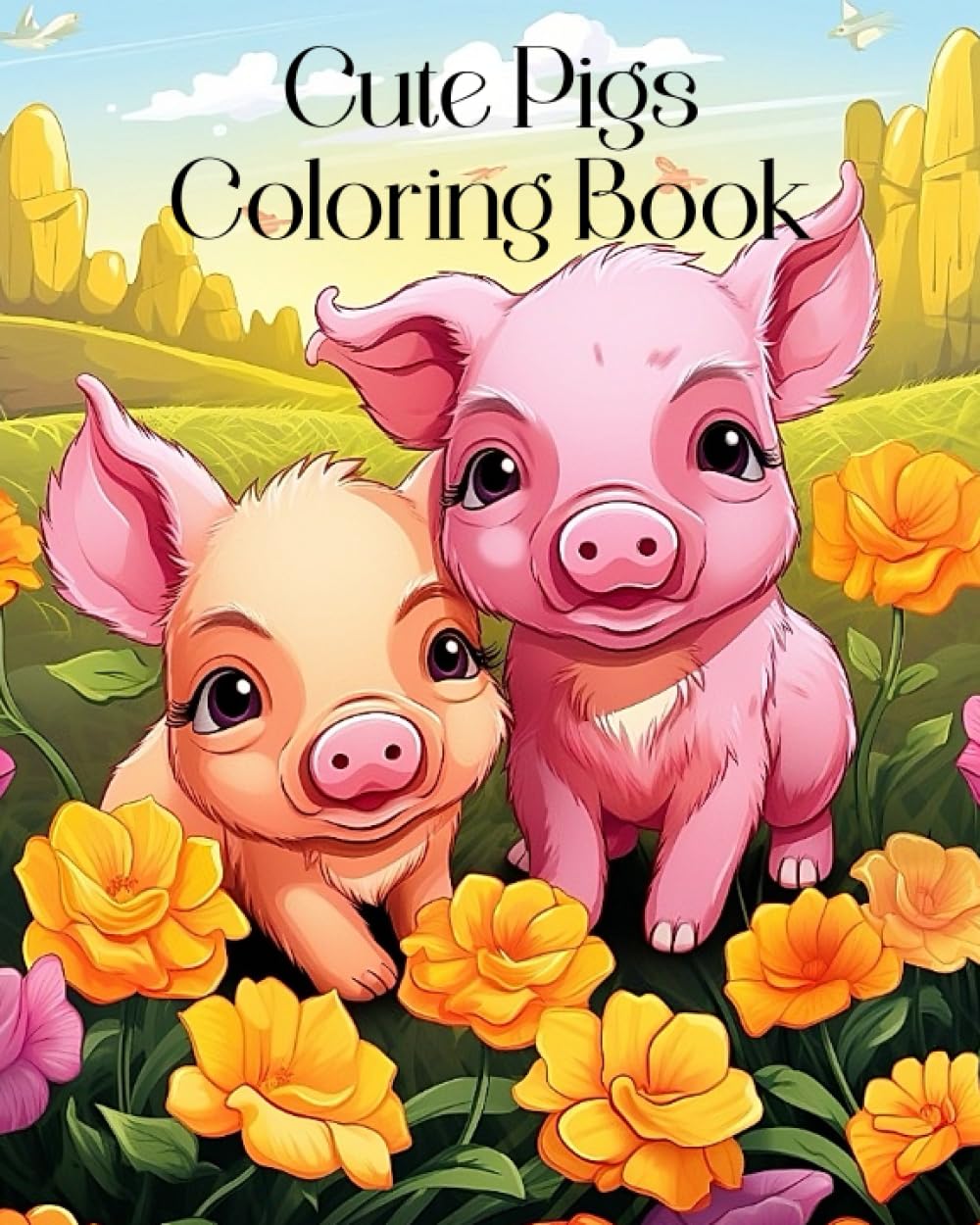 Cute Pigs Coloring Book For Adults and Kids | 30+ Adorable Pigs and Piglets in a Variety of Settings | Pigs, Flowers & Activity Coloring Book