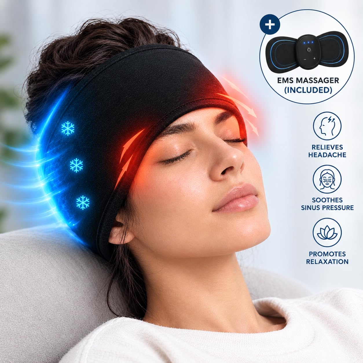 Migraine Relief Cap with 360° Cooling Compression Gel Head Wrap | Comfortable Hot & Cold Therapy for Full-Head Coverage — Amazon image 2