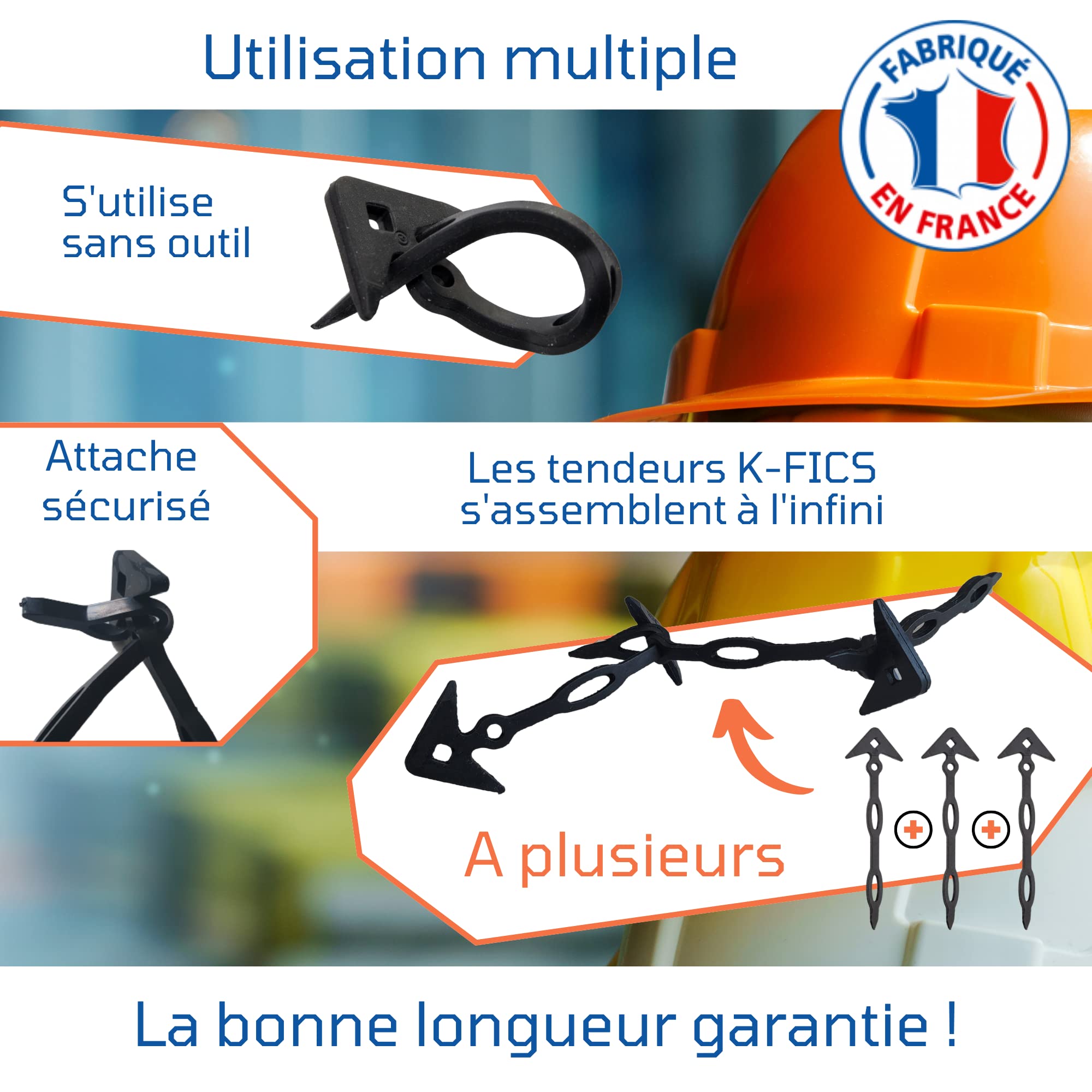 Tendeur Elastique Caoutchouc 40cm, fabriqué en France, Usage intensif