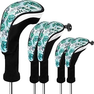 FINGER TEN Golf Club Head Covers Woods Driver Fairway Hybrid 3/4/5 Set, Headcovers Men 1 3 5 7 X Interchangeable Number Tag, Fit All Wood Clubs