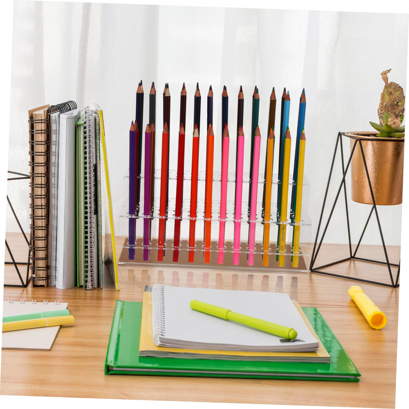 Angoily Porta Penne Da Scrivania Multi Slot Organizer in Acrilico Trasparente 9.45X4.13X3.54 in Supporto Penna Con Grande Capacità Per Casa Ufficio