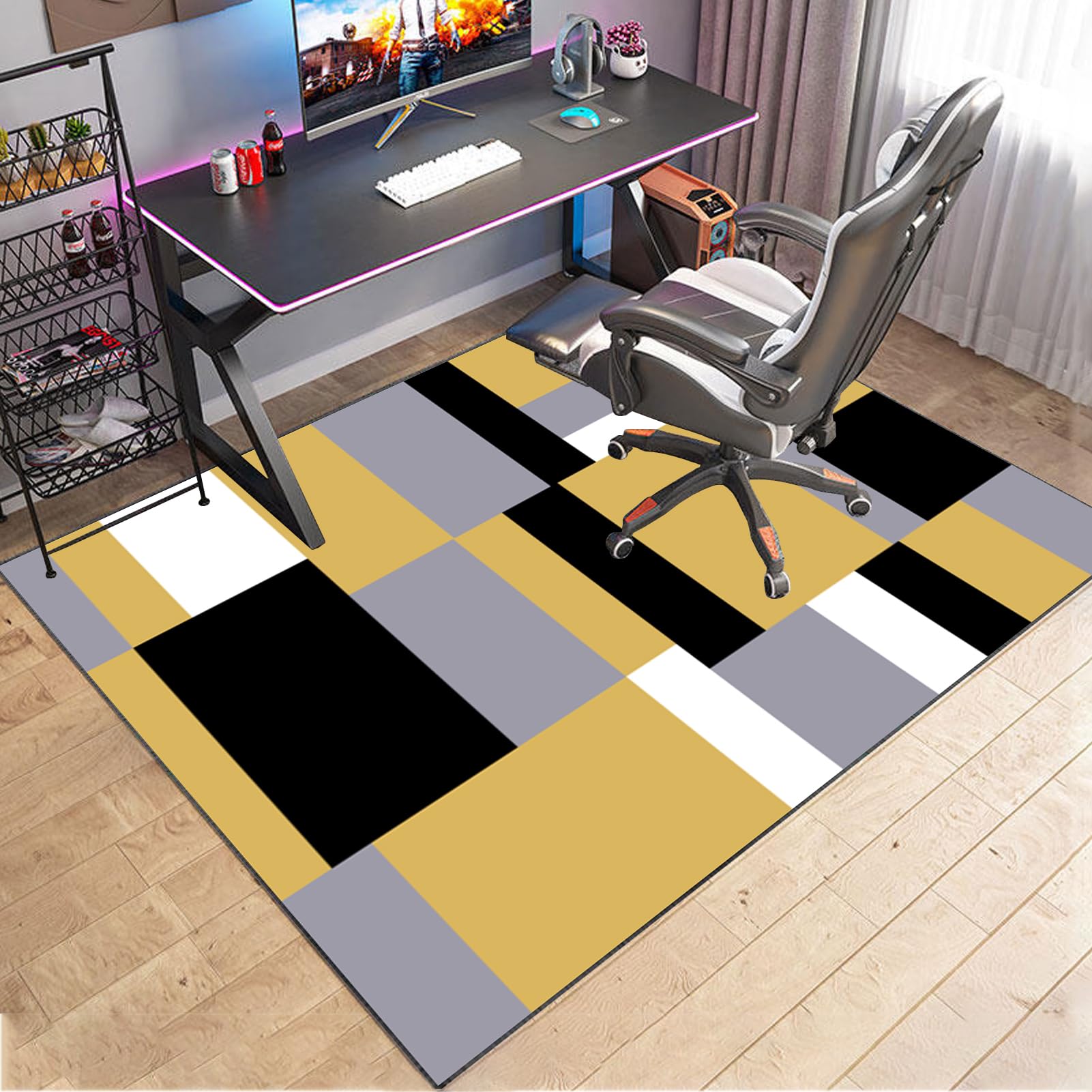 VETCS Gaming Stuhl Unterlage, Bürostuhl Unterlage, Bodenschutz Matte für Bürostuhl, Schreibtischstuhl Unterlage für zu Hause, Bodenschutzmatte für Hartböden, Gaming Teppich für Parkett 120 x 160 cm