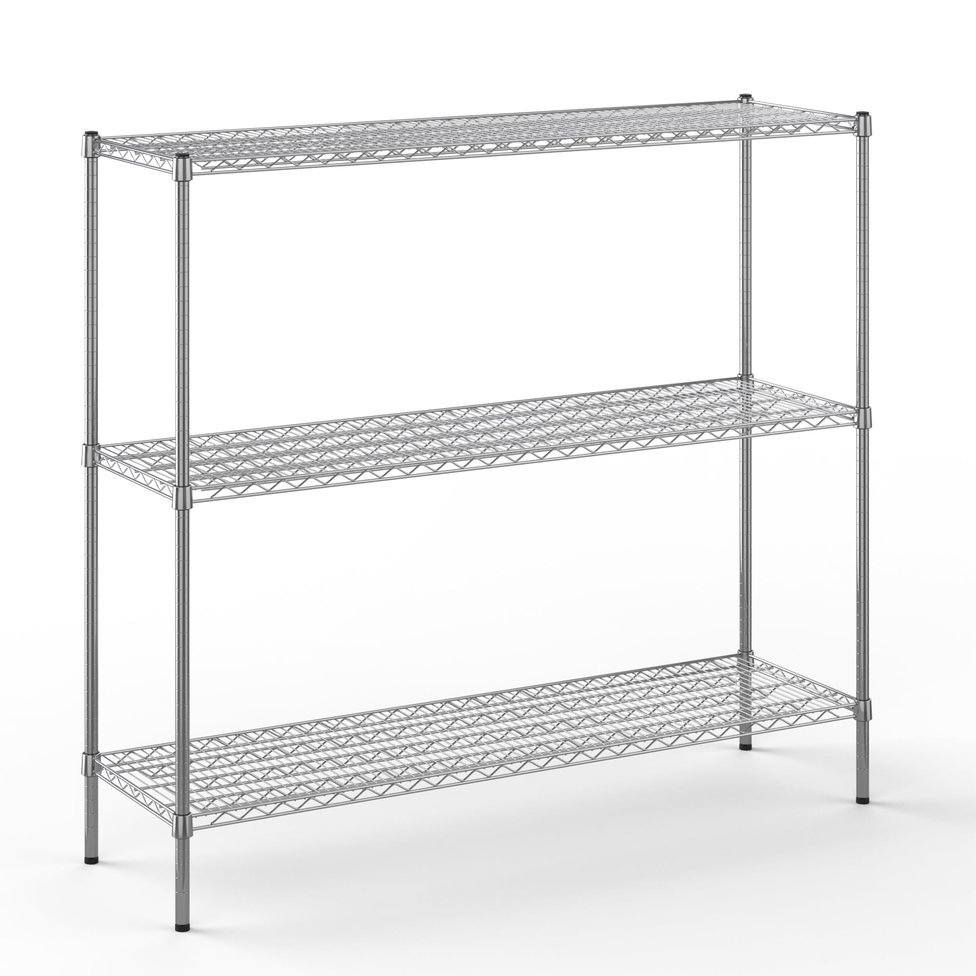 18" Deep x 60" Wide x 54" Height Wire Shelving Kit | 3-Tier | NSF Commercial Storage Rack Unit