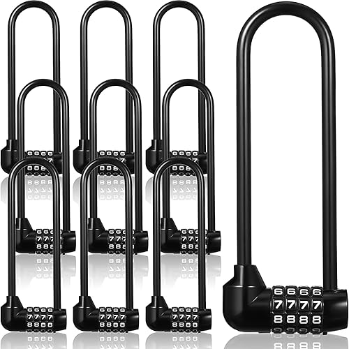 Candado de combinación de 4 dígitos de 6 pulgadas, resistente al agua, para exteriores, con código reiniciable, candado de combinación de grillete