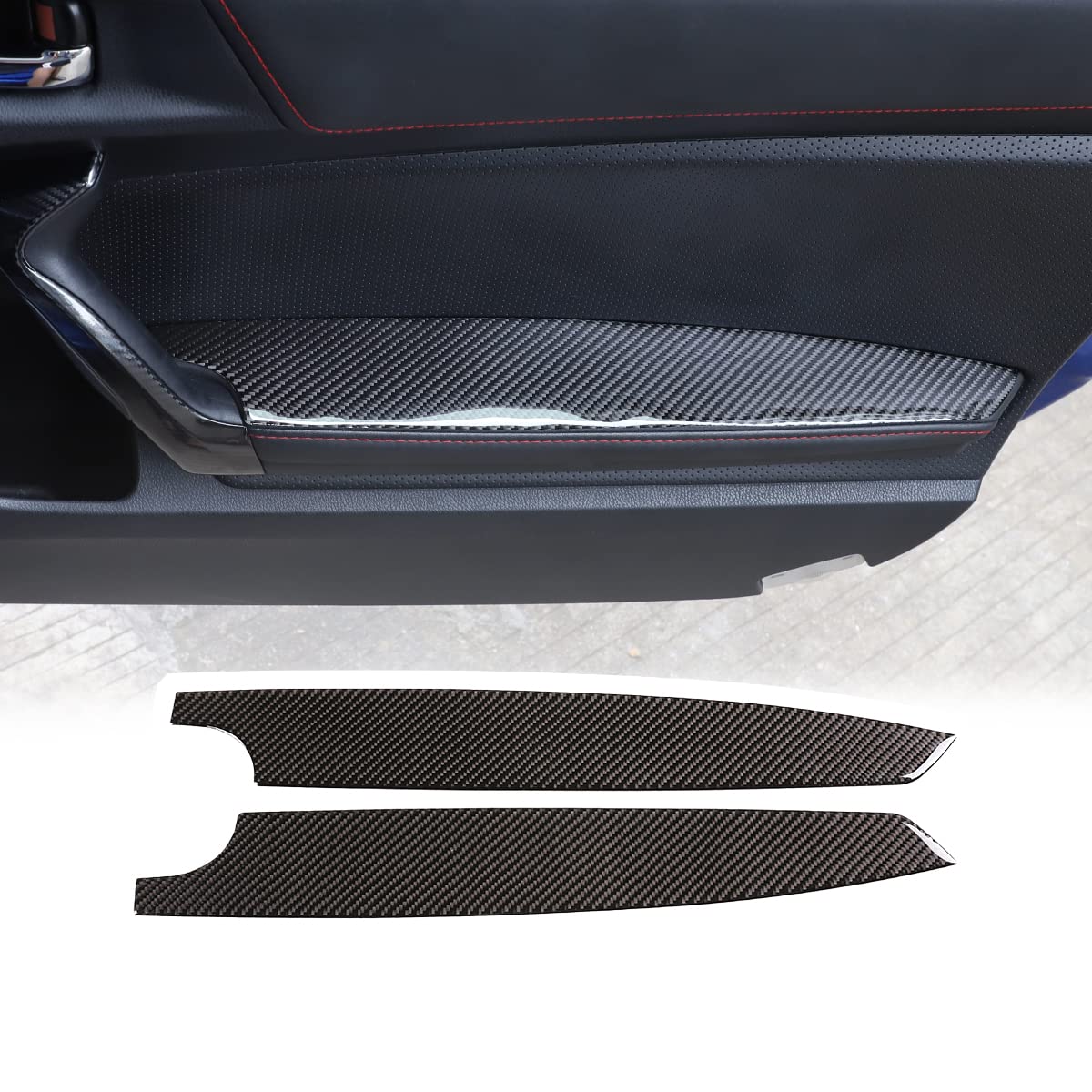 CHEAYAR Wewnętrzny panel przednich drzwi z prawdziwego włókna węglowego, osłona podłokietnika, dekoracja wnętrz, kompatybilny z Subaru BRZ i Toyota 86, 2016-2020, akcesoria samochodowe, 2 szt.