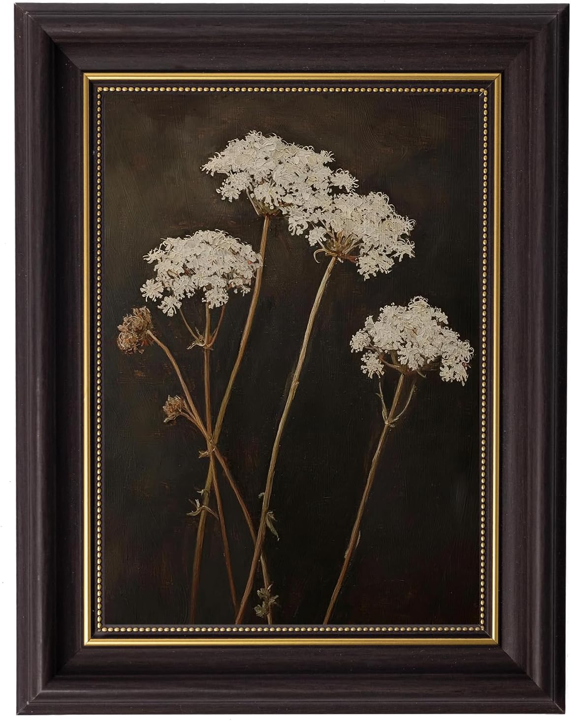 Vintage Frame Wall Art Farmhouse Retro Flora Painting Picture Wall Decor Retro Moody Plant Aesthetic Flowers Poster Print Artwork for Bedroom Living Room Kitchen Hallway Entryway Home Decoration
