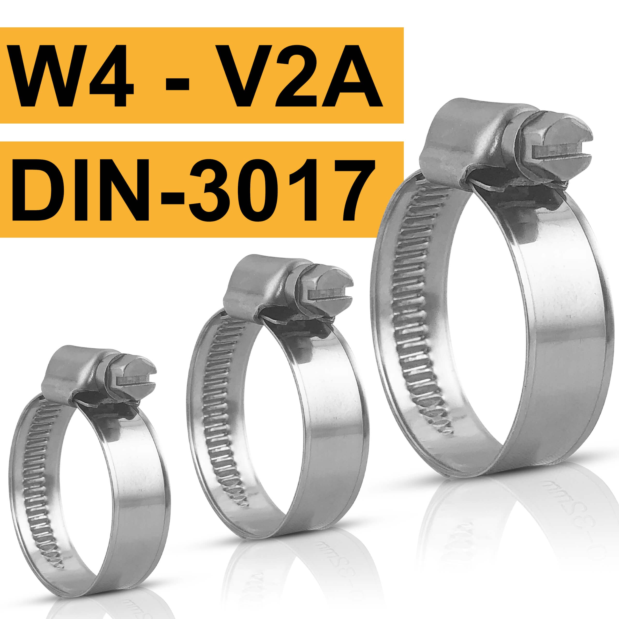 Schlauchschellen Edelstahl 10-16 MM | 9 MM Band | [Extra Stark] 100 Stk in Qualität W4 – Für Garten, Waschmaschine, Pool, KFZ - Schlauchklemmen, Schlauchschellen Set, Schellen, Klemmschelle