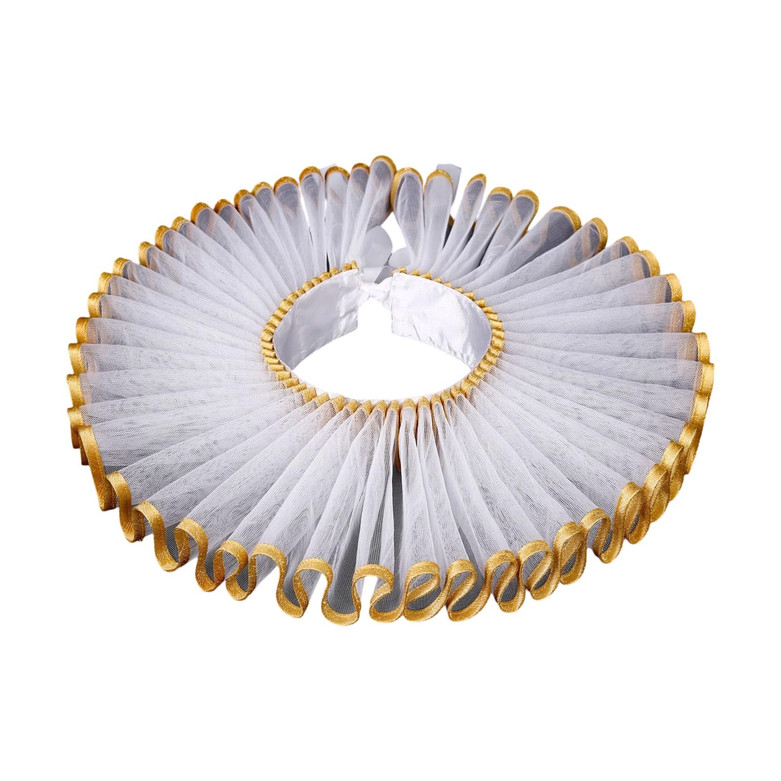 Gissroys Unisex K Large Renaissances Styles Detachable Ruff Collar Elegant Victorian Costume Accessory For Parties Daily Wear Elegant Meshes Ruff Collar