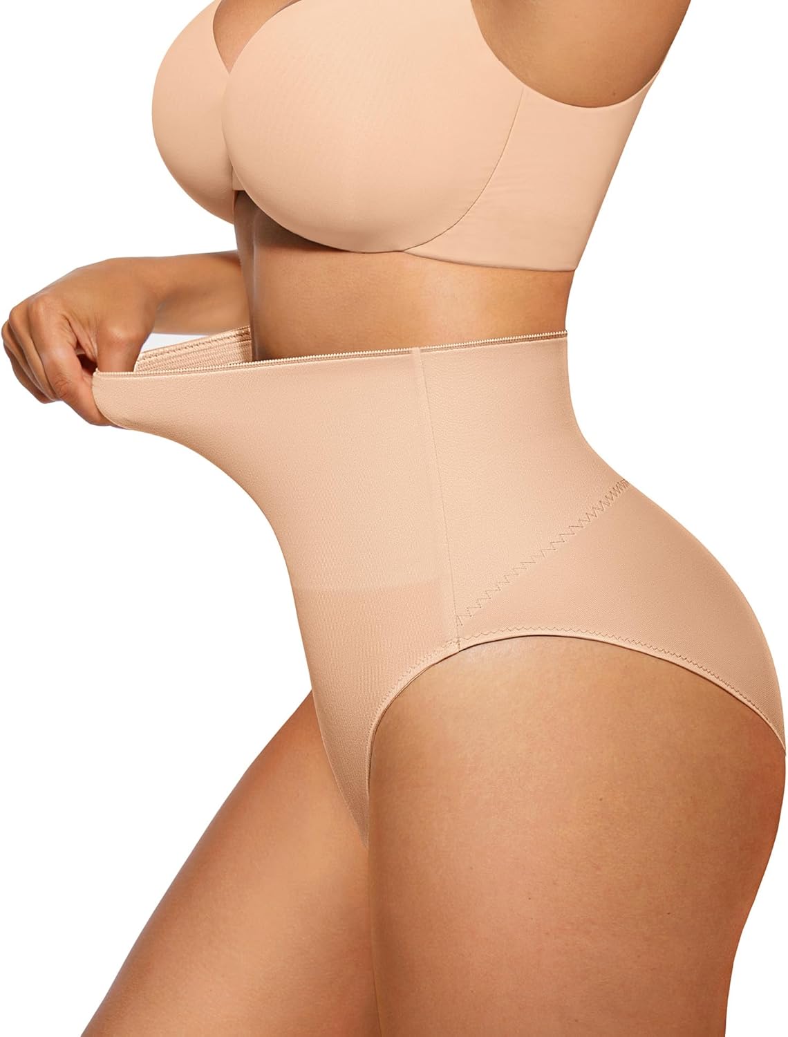 FeelinGirl Tummy Control Underwear for Women Mid-Waisted Stomach Shapewear for Women Seamless Body Shaper Panties