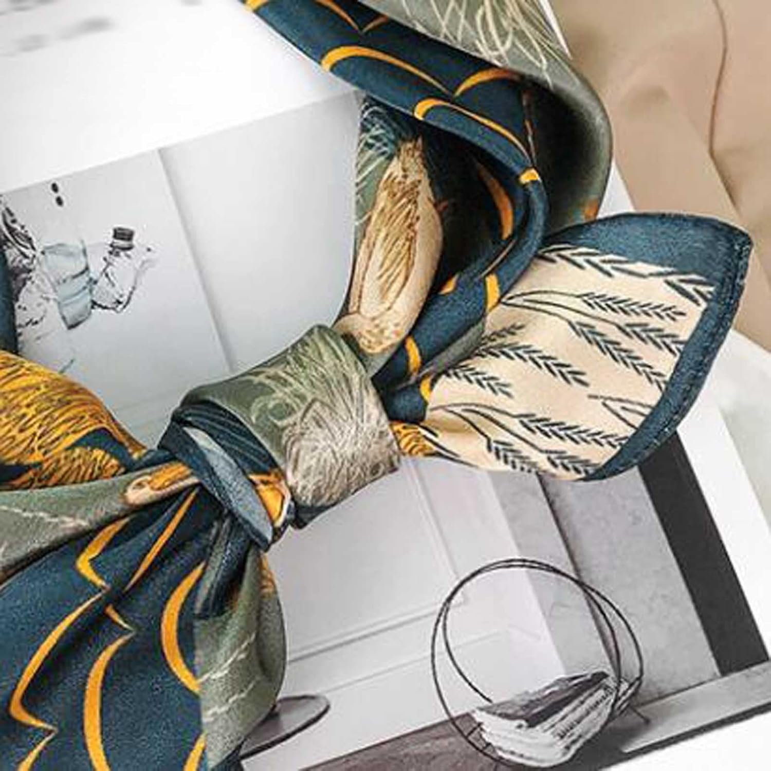 SUOAK ストール マルベリーシルクスカーフ春と夏の薄い小さなスカーフシルクプレーンクレープサテンシルク小さなスクエアスカーフ女性