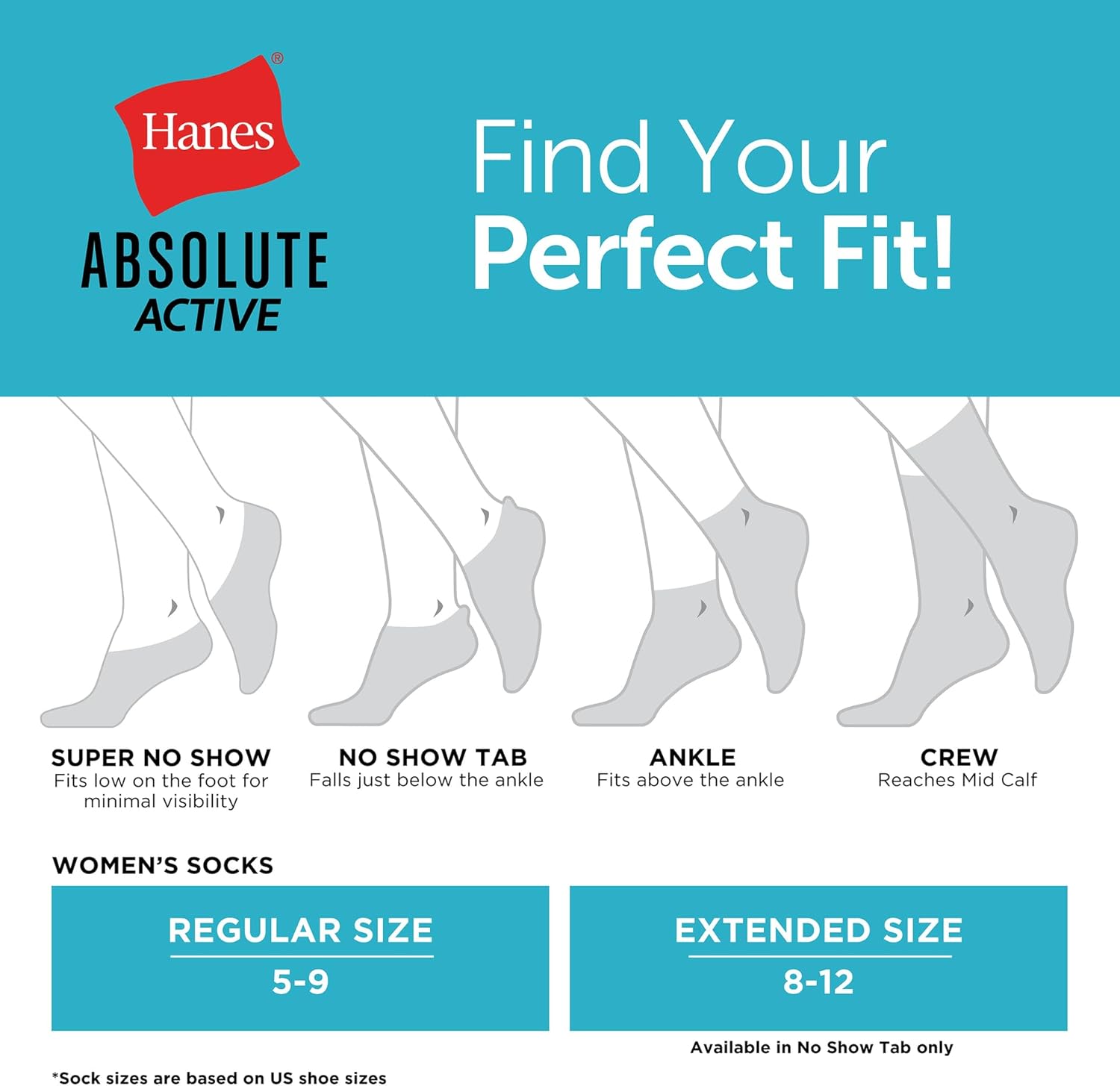 Hanes womens No-show Socks, 4 Pairs, Absolute Active Socks for Women, Moisture-wicking, Cushioned - Image 5