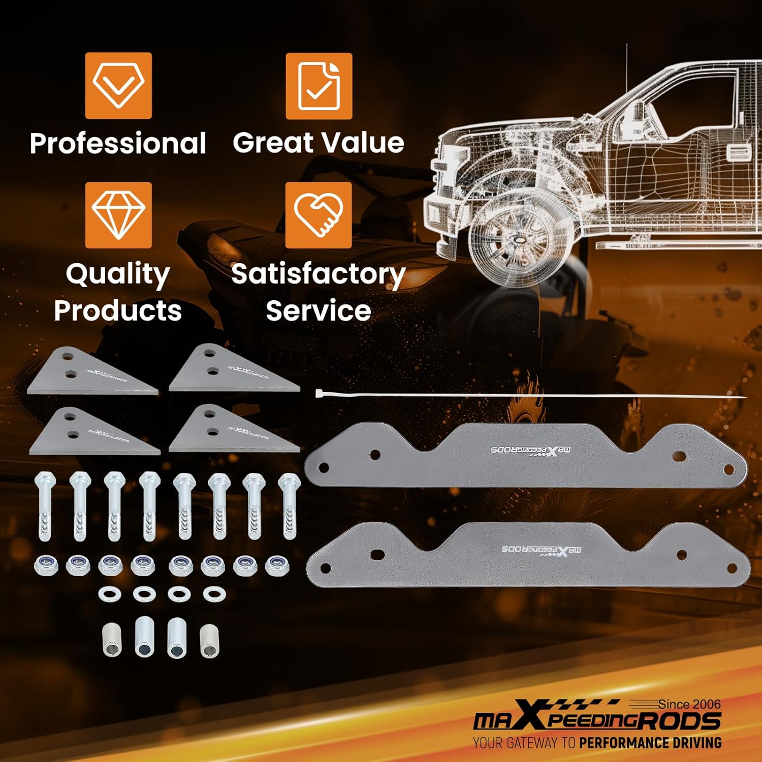 maXpeedingrods 2" Lift Kit for 2016-2022 Polaris Sportsman 850 Highlifter Edition, XP 1000 Highlifter Edition
