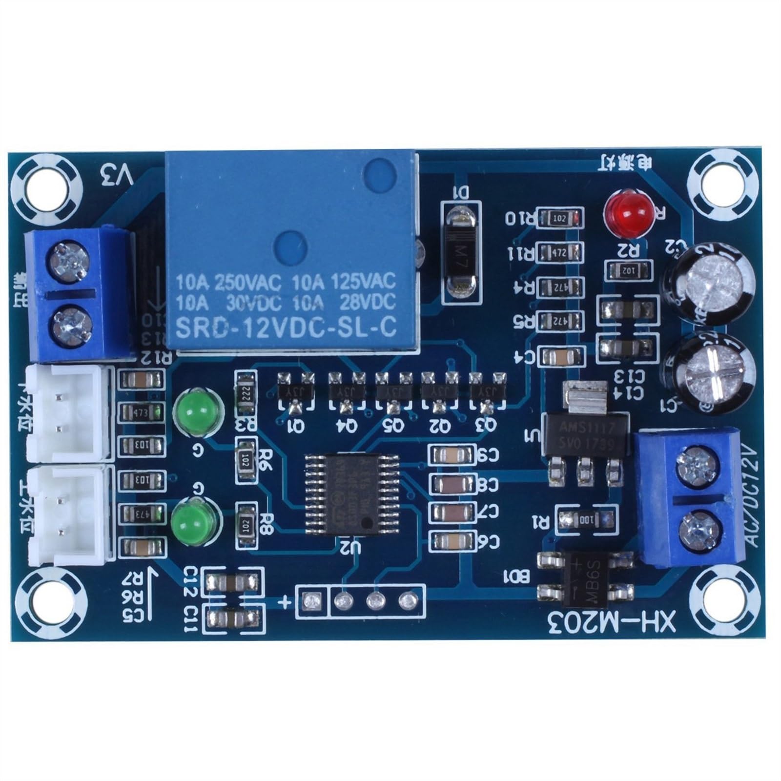 PHNOITPQ Xh-M203 Full Automatic Water Level Controller Pump Switch Module Ac/Dc 12V Relay Sensors