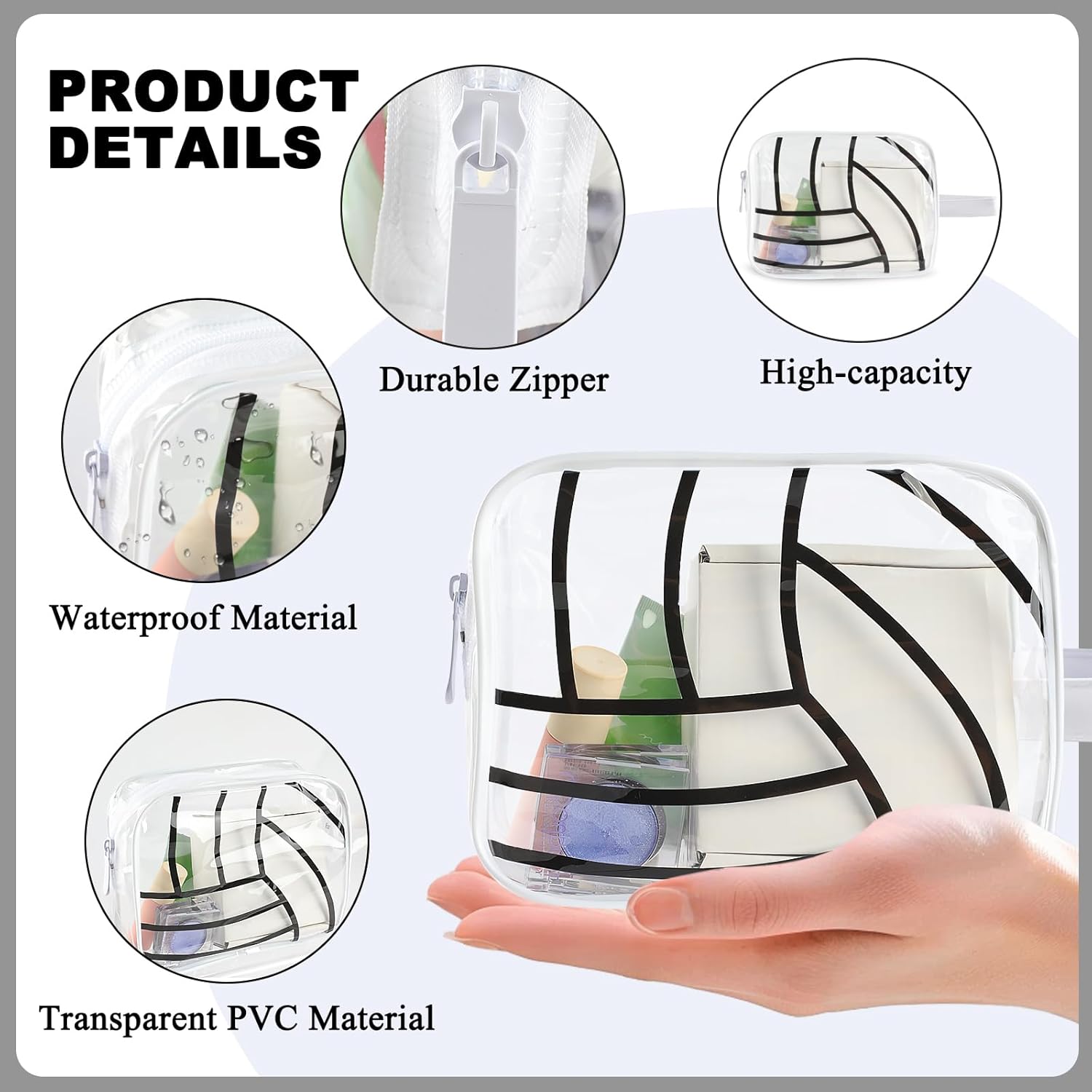 16PCS Volleyball Cosmetic Bag - Waterproof Volleyball Clear PVC Travel Bag,Volleyball Gift Accessories Bags Goodie Snack Makeup Bag,Toiletry Zipper Pouch Organizer,Softball Team Gifts for Team Player