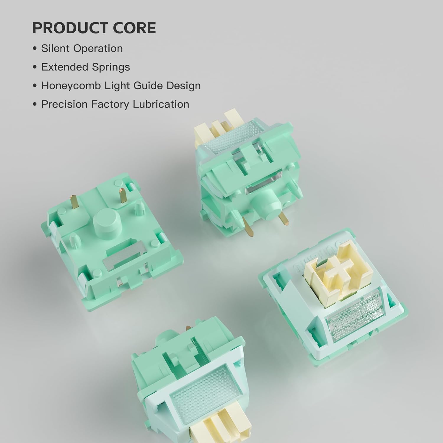 Zhouwang Outemu V3 Pomelo Silent Pro Switches,5 Pin 35gf Mute Pre-lubed Dustproof Tactile Switch,Suitable for MX Mechanical Gaming Keyboards(108Pcs)