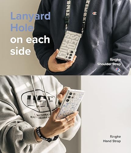 Miniatura 8 de Ringke Fusion Design - Funda compatible con Samsung Galaxy S22 Ultra 5G (2022), parte trasera dura transparente con diseño floral para niñas y