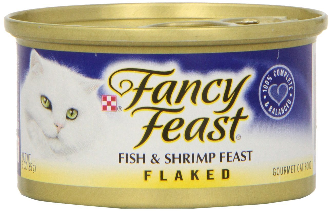 Fancy Feast Gourmet Wet Cat Food, Fish and Shrimp Feast, Flaked, 3 Oz Can