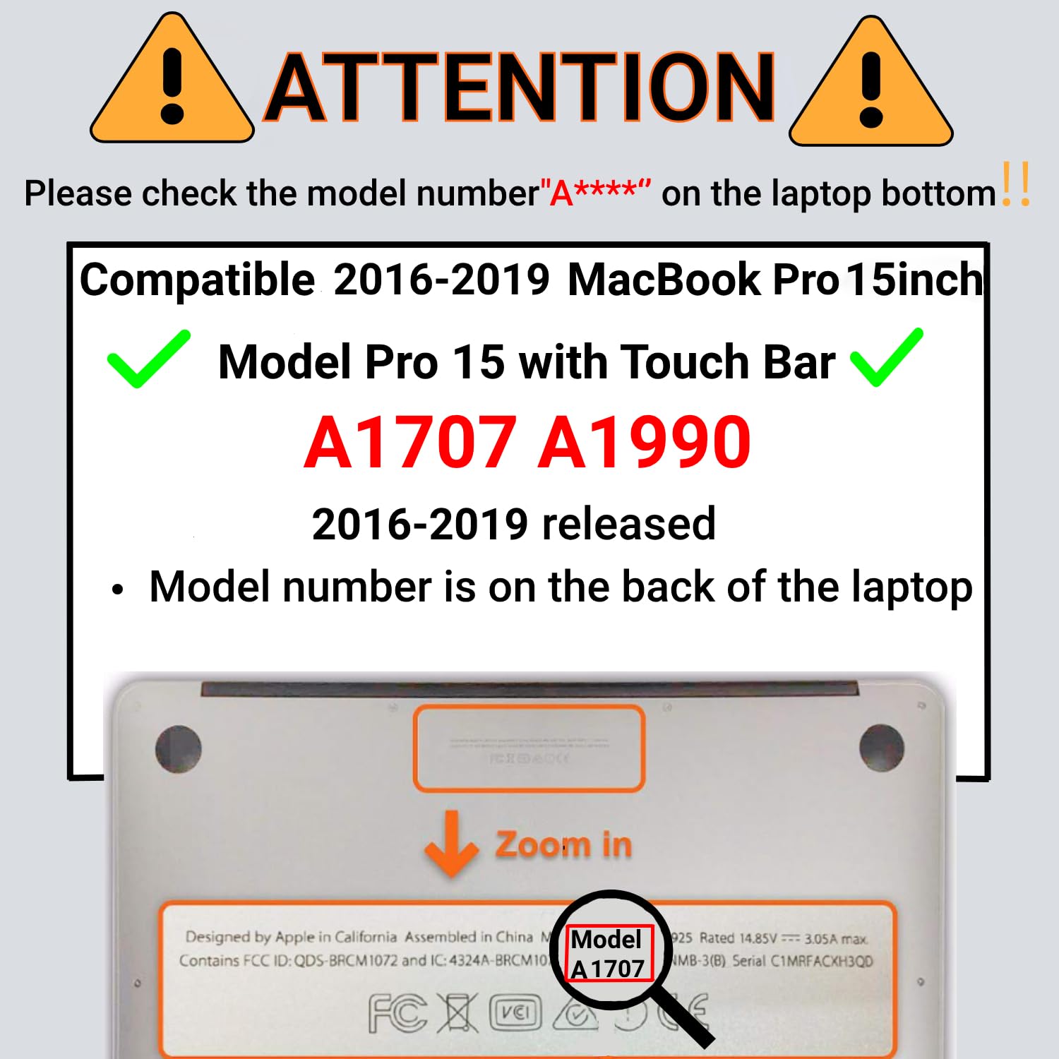 Copertura Compatibile con MacBook Pro 15 Pollici 2019 2018 2017 2016 Modello A1990 A1707 con Touch Bar Touch ID, Protettiva Custodia Rigida in Plastica Cover Case, Idee