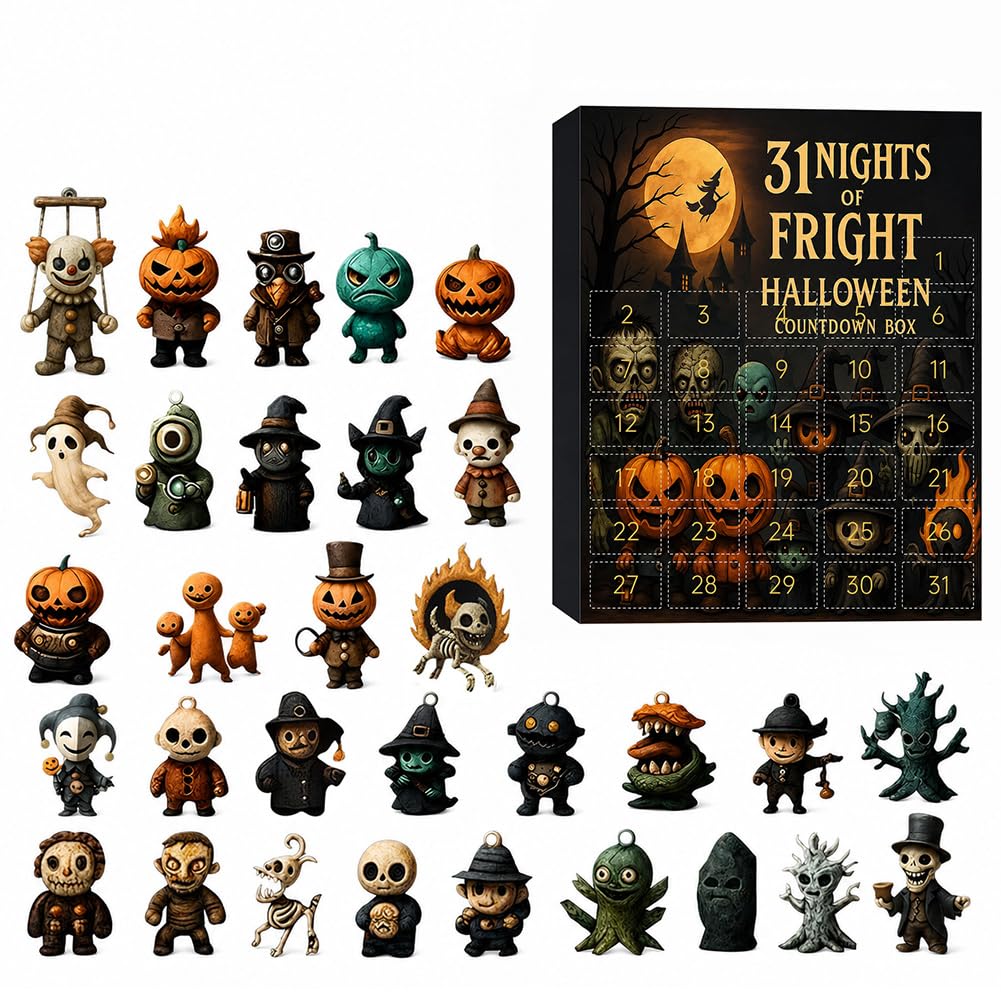 Halloween Countdown Calendar 2026, 31 Nights of Fright Mini Figures