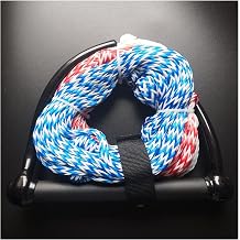 Water Ski Wakeboard Leash 15 Inch Kneeboard Rope For Boating 3-Section Waterski Watersports Rope Floating Handle