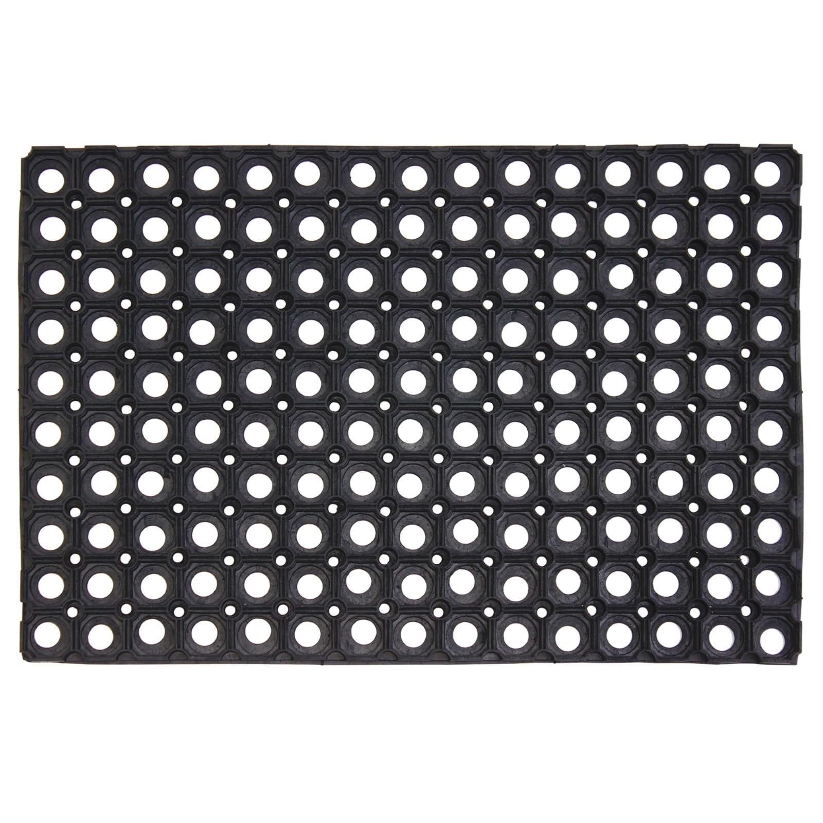 ED LINEN Rubber Door Mat Heavy Duty Non-Slip Entrance Floor Door Mat Indoor & Outdoor Mats for Front Door Dirt Scrapper Garden Matting Welcome Grid Design (PACK OF 1, 40 x 60 cm)