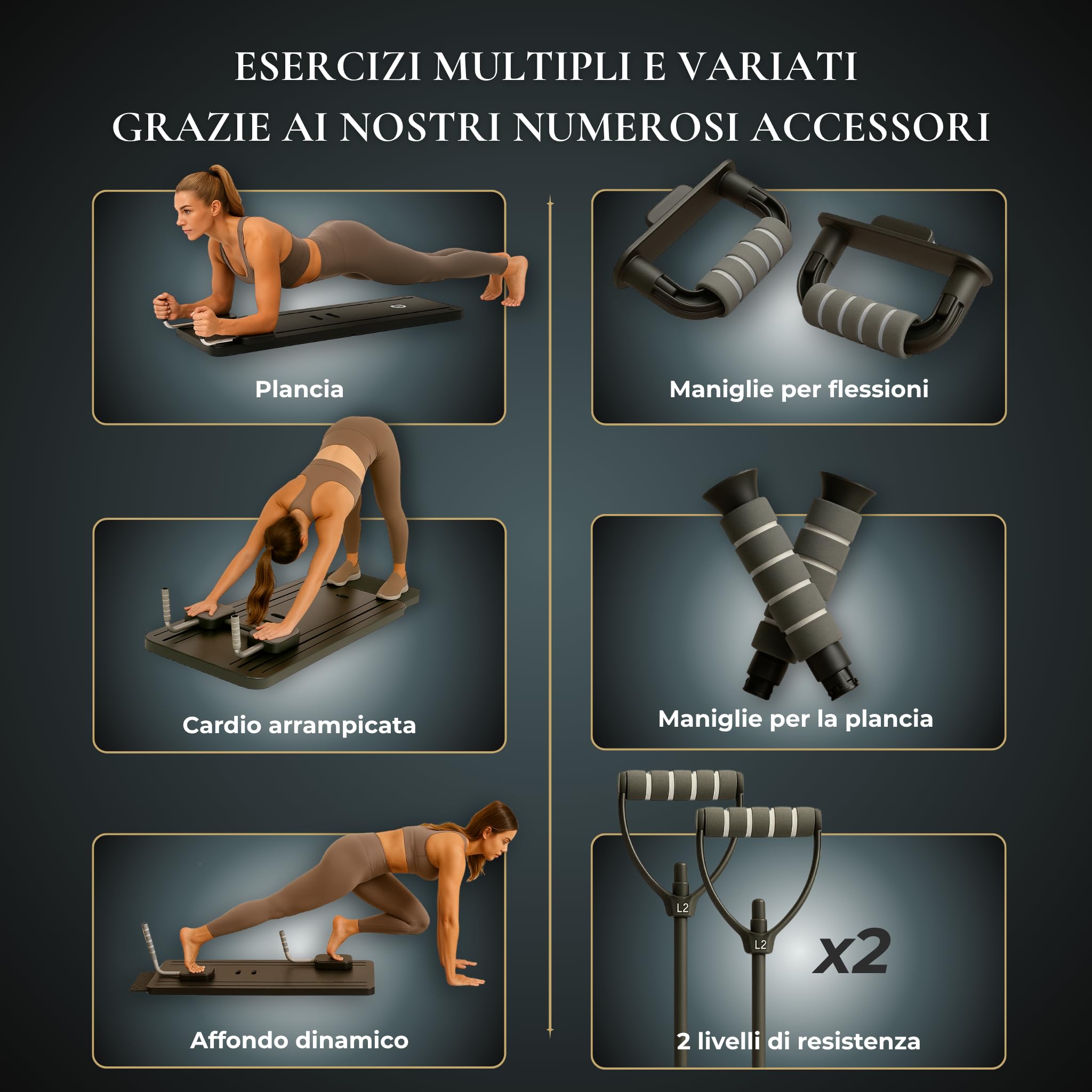 Pilates Reformer per Casa 5 in 1 | Mini Reformer Pilates, Tavola Pilates, Pedana Pilates Casa, Pilates Board Premium + Ebook 10 Esercizi