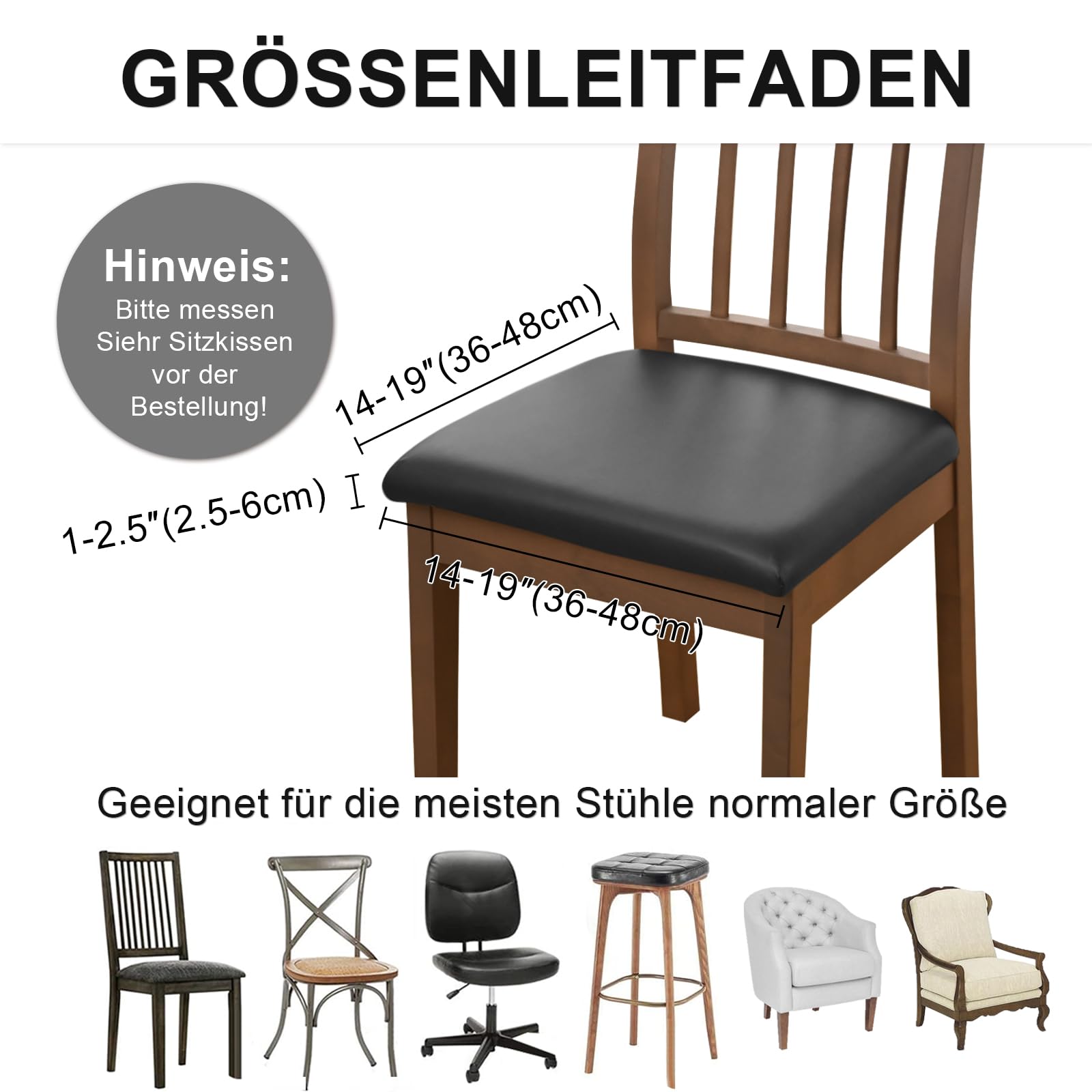 Set Coprisedie ALISHOMTLL In Pelle Elasticizzata - Impermeabile E Lavabile, 4 Pezzi Nero | Per Sala Da Pranzo E Cucina