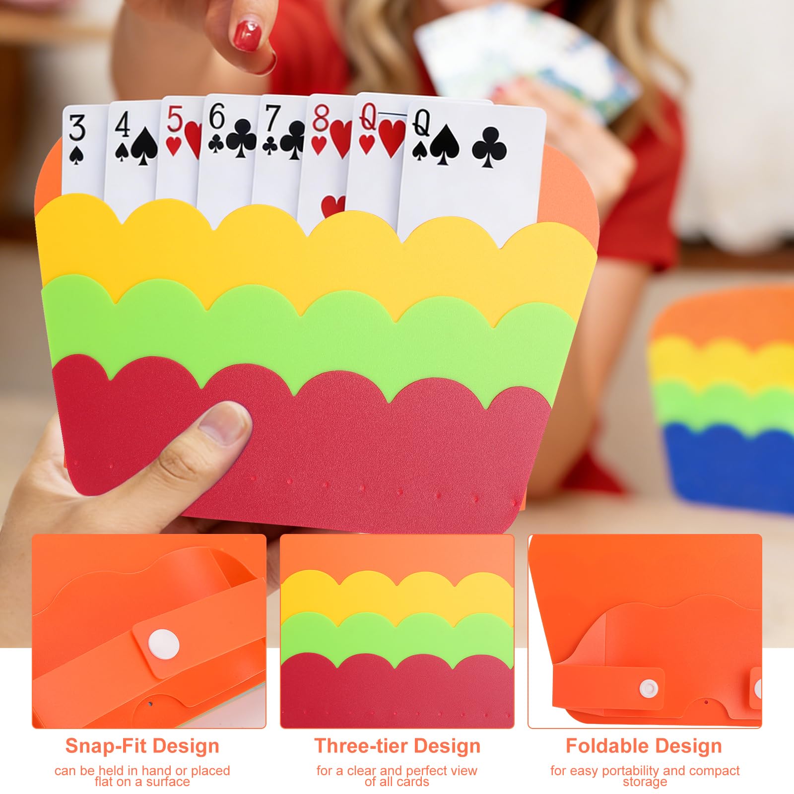 2 Piezas Soporte para Naipes, Sujeta Cartas Soporte para Juego de Cartas Plastic Poker Rack Juego de Cartas Titular para Niños Discapacitados Adultos Personas Mayores