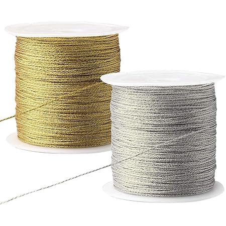jijAcraft 100M Gold String, Gold Thread Twist Ties Gold Metallic Twine ...