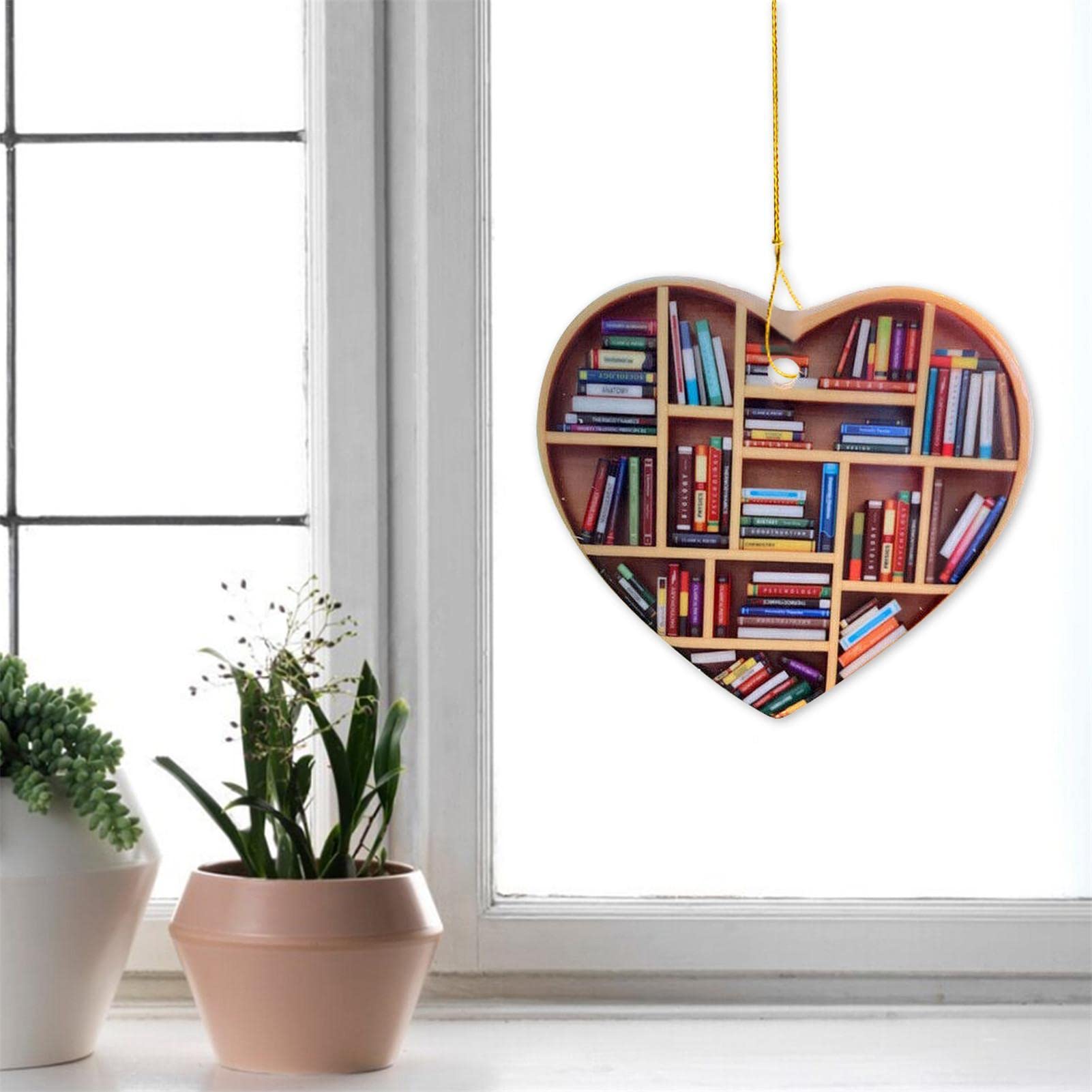 Libro Decorazione Albero di Natale 6PCS Albero di Natale Appeso Ornamenti Bookworm Book Lovers 2D Acrilico Pendenti Decorazioni Book Lovers Ciondolo Forniture per feste