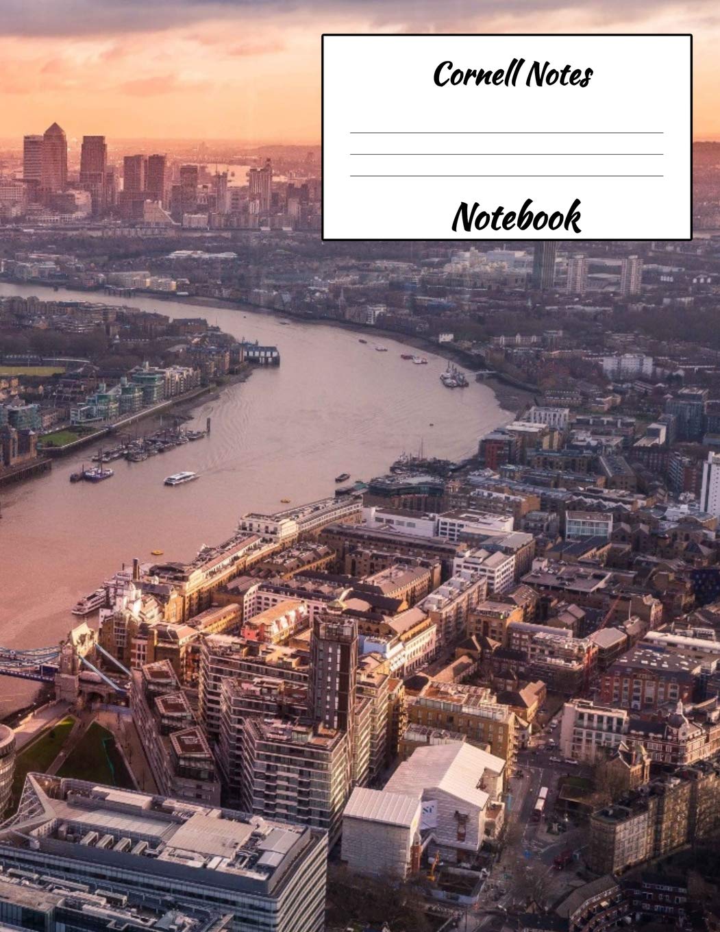 Cornell Notes Notebook: London England Cityscape, Cornell Note Paper Taking Notes Journal for School Students College Ruled Lined Large Notebook, 8.5 x 11 in, 150 pages